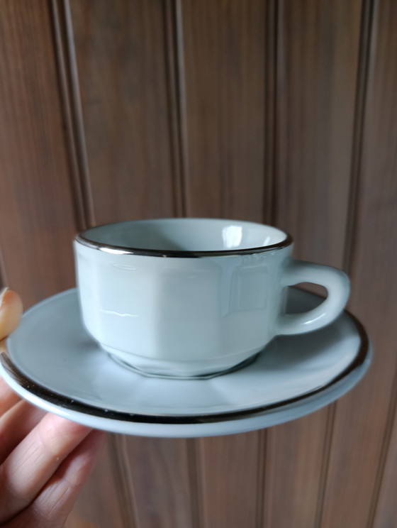 Image 1 of 6 Parisian bistro cups, Flora model - Apilco Deshoulieres