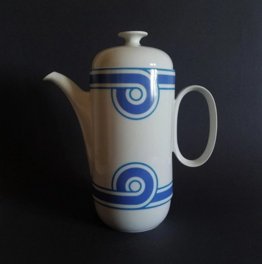 Äußerst seltene Rosenthal Duo Teekanne in Blau von Ambrogio Pozzi, Deutschland, 1970er Jahre