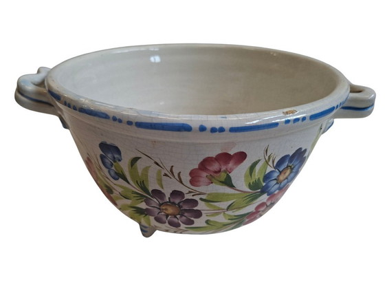 Image 1 of Raro Scolapasta Antico in Ceramica di Bassano – Dipinto a Mano – 1950