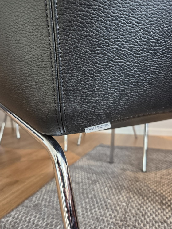 Image 1 of 6 Poltrona di design Walter Knoll 369 in pelle nera