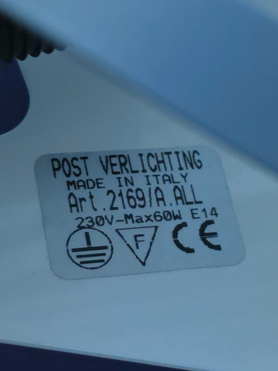 Image 1 of Lámpara de pared posmoderna de diseño italiano - Metal con difusor de plástico, años 90