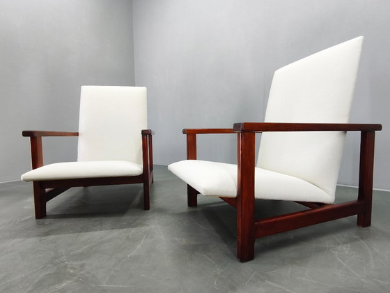 Image 1 of Pair of Mid-Century Pine Lounge Chairs, Czechoslovakia 1970s