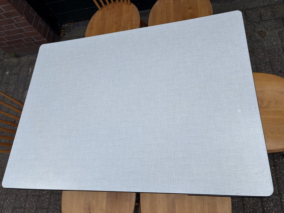 Image 1 of Midcentury Nesto Pastoe vintage dining table + 6 spindle chairs