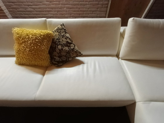 Designer Corner Sofa Leolux B-Flat (White Leather) Incl. Coffee Table – 3-5 seaters (photo 4 of 7)