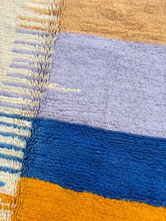 Image 1 of Berber Colorful Moroccan Beni Ourain Wool Rug 160x250 cm - Berber Moroccan Rug - Handmade Boho Floor Carpet with Bold Multicolor