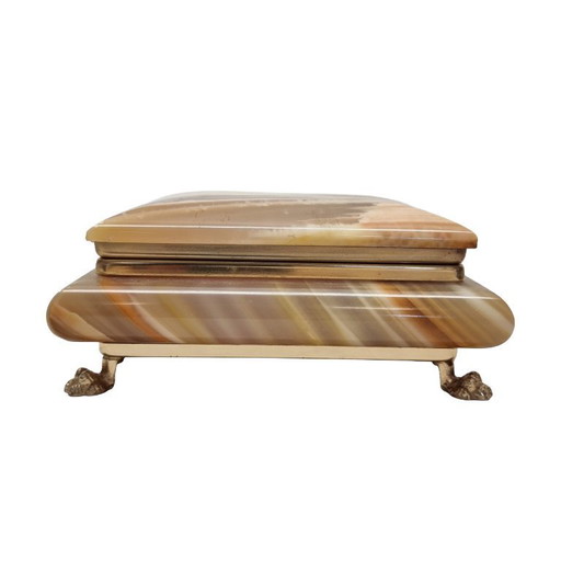 Boîte à bijoux vintage italienne en marbre onyx