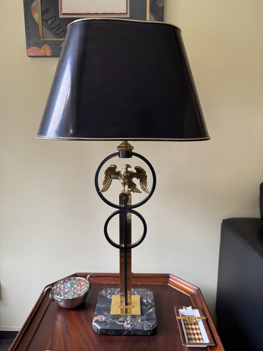 Paar Vintage Maison Deknudt Adelaar Tafellampen (jaren 70) – Hollywood Regency