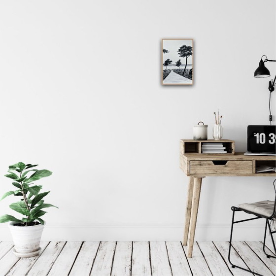 Image 1 of Tusche auf Papier, gerahmt. 30x21cm.