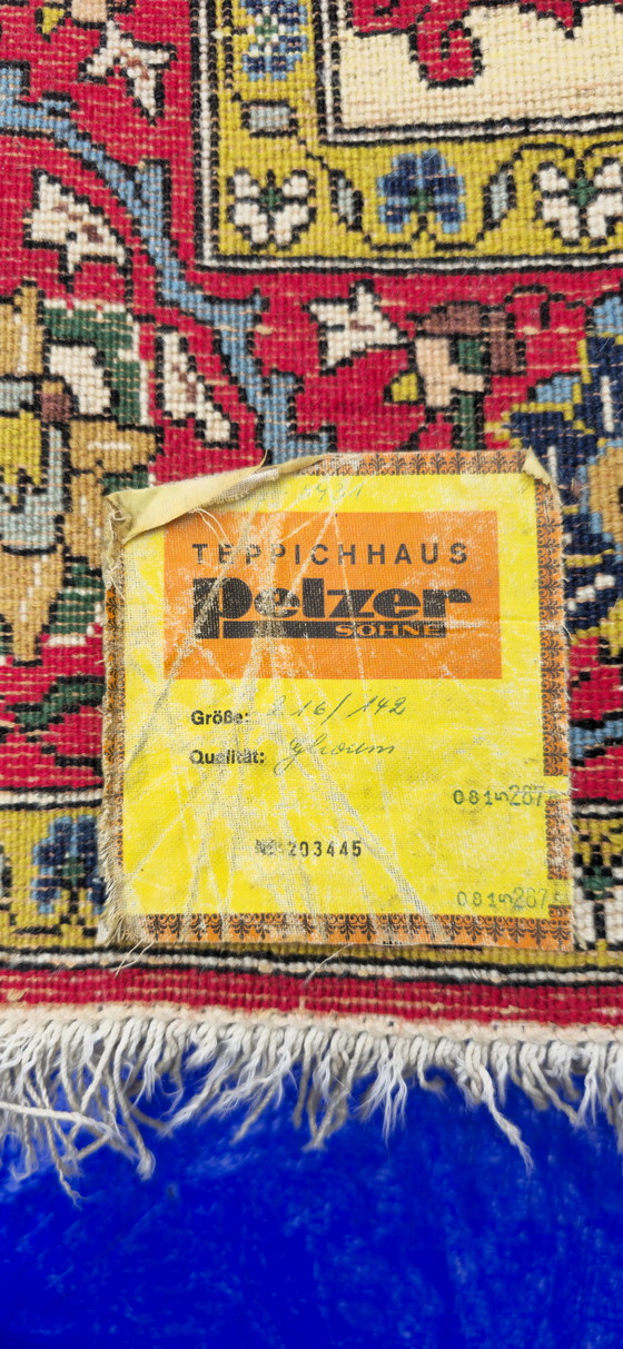 Image 1 of Alfombra Ghom/Qom de 216x142 cm, 1,2 millones de nudos/m², lana Kork con seda. Alfombra persa.