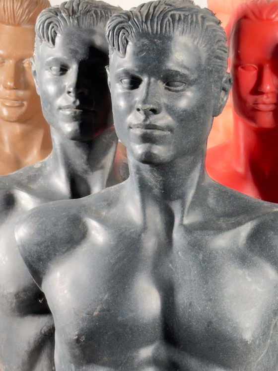 Bustos de maniquíes masculinos de tamaño natural de los años 80, Dressboys – Objetos decorativos, Plastic (photo 4 of 14)