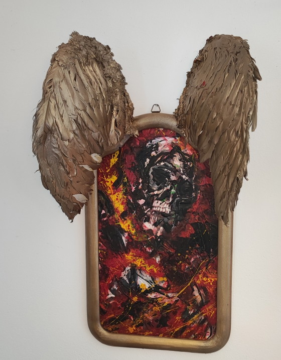 Image 1 of Artwork sculpture painting "Icarus Unbound" framed by G. Kellnberger