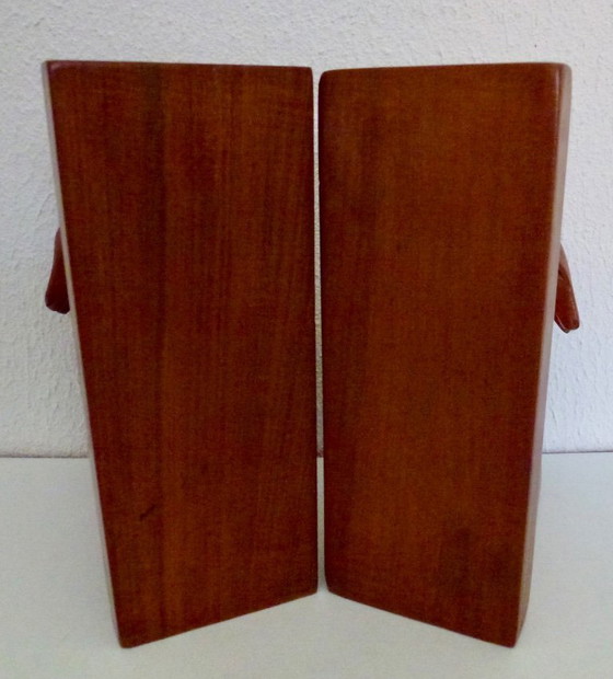 Image 1 of Vintage 2x wooden bookends in the shape of antelopes