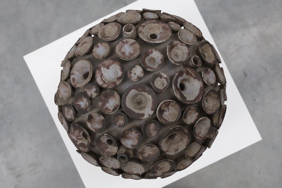 Image 1 of Sculpture "champignon" en céramique organique signée EL, Belgique années 1960