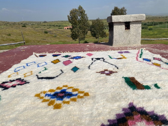 Image 1 of Authentiek Beni Ouarain tapijt 300x200 cm – Handgemaakt Marokkaans wollen tapijt – Minimalistisch Berbers tribaal ontwerp