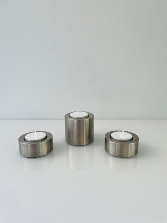 Image 1 of Ensemble de 3 chandeliers design Brabantia – acier inoxydable brossé