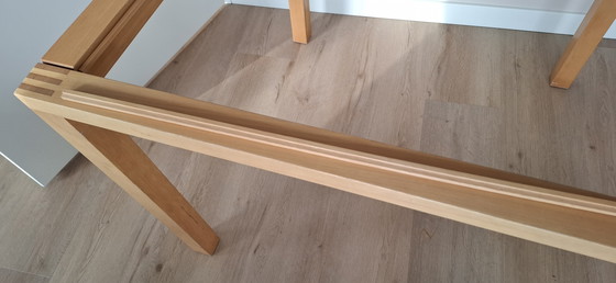 Image 1 of Table wood milk glass