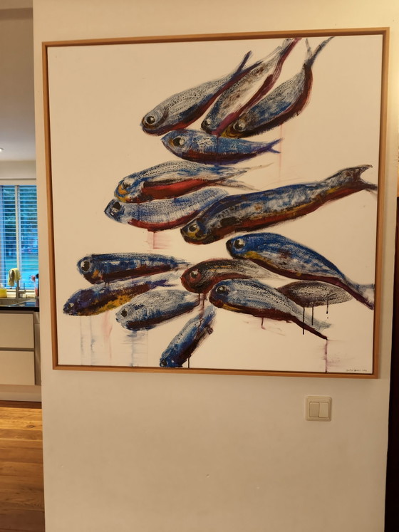 Pintura al óleo "Peces" – Pinturas y dibujos, Lienzo (photo 5 of 6)