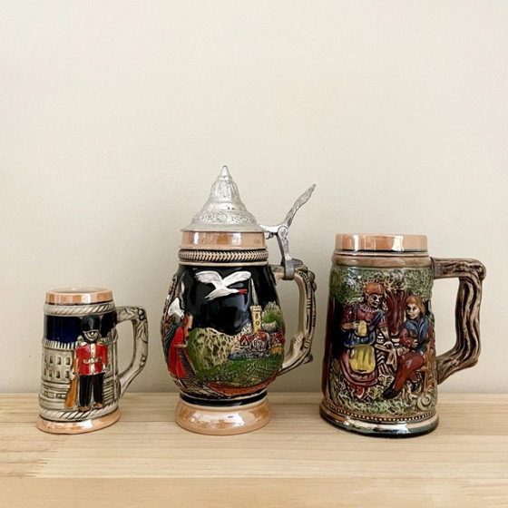 Image 1 of Set von 11 Bierkrügen aus Keramik made in Japan/Germany