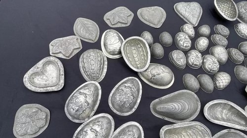 Moules à Chocolat Antiques en Métal, années 1900, Lot de 129 – Accessoires de cuisine, polished steel, Metal (photo 6 of 18)