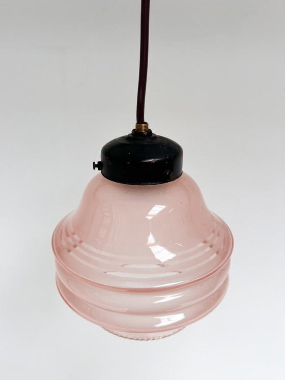 Pink Vintage Ceiling Lamp, 1960s – Pendant lamps, Plastic, Metal (photo 3 of 6)