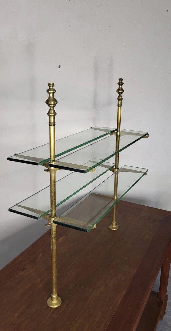 Ladentisch Möbel Schaufenstertisch – Sideboard, Glass, Brass, Industrieel (photo 10 of 11)