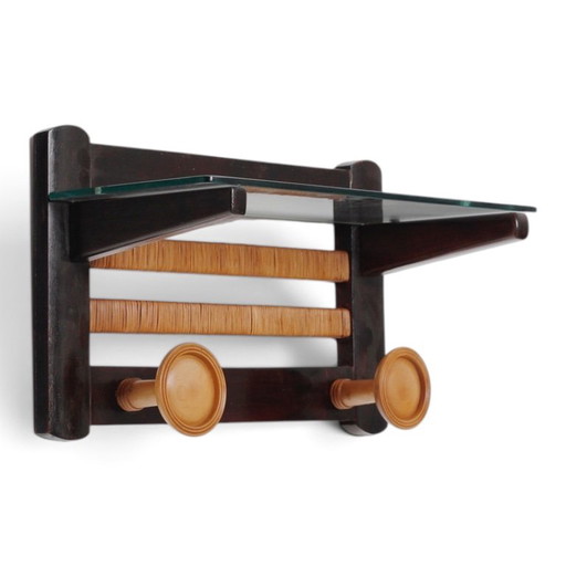 Perchero de pared de madera estilo Art Déco, Italia, década de 1940. – kapstokken, Wood (photo 2 of 5)
