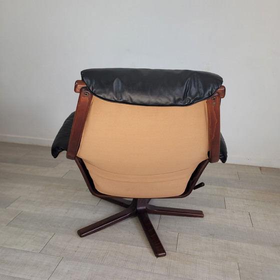 Image 1 of Göte Mobler 1960 Vintage Swivel Reclining Lounge Chair