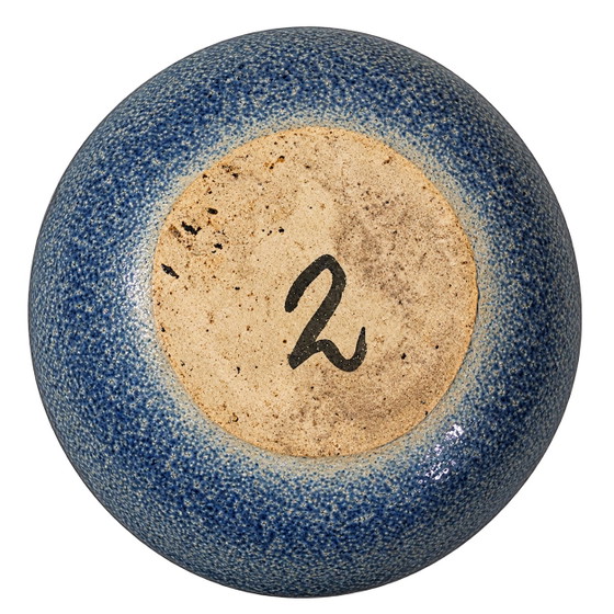 Vintage blue ceramic vase (photo 5 of 5)