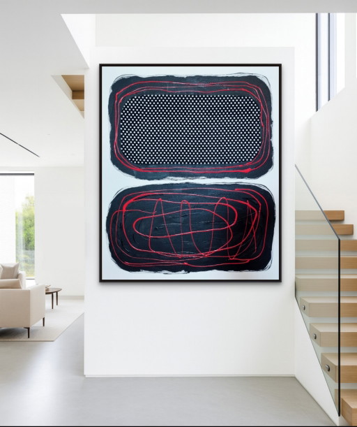 Antadze Abstrakte Komposition XXL – schilderijen tekeningen, Canvas, Textile (photo 2 of 15)