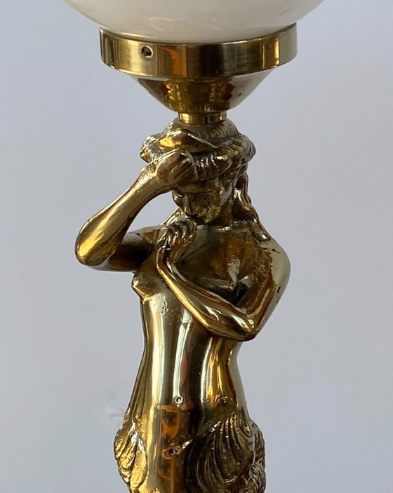 Image 1 of Paire de lampes sirène en bronze - 1920