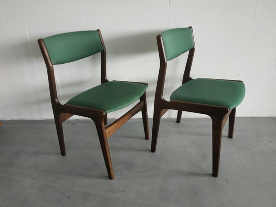 Image 1 of Chaises de salle à manger vintage danoises en teck des années 1960 (style Erik Buch)
