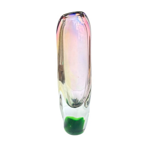 Jozef Rozinek Borocrystal Vase Nový Bor, Czechoslovakia, 1970s, sommerso glass