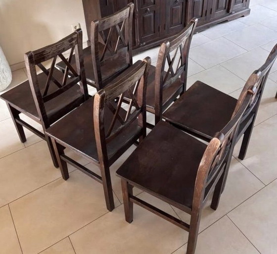 Image 1 of Colonial dining table with chairs.