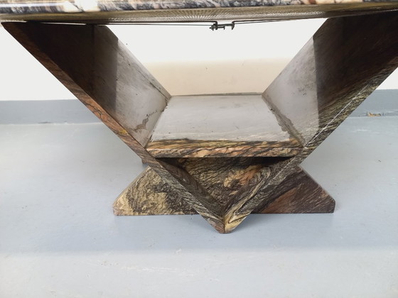 Image 1 of Vintage marmeren salontafel uit de jaren 70.