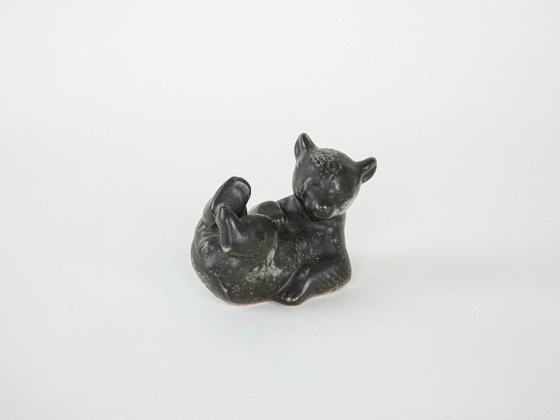 Image 1 of Figurine d'ours en peluche en céramique, design danois, années 1960, fabriquée au Danemark