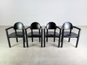 Set van 4 Originele Vintage Rainer Daumiller Stoelen Zwart Vergelijkbaar met Gubi