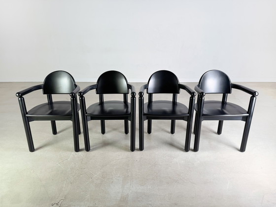 Image 1 of Set of 4 Original Vintage Rainer Daumiller Chairs Black Similar to Gubi