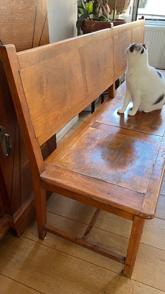 Panchina lunga in legno, prodotta in Finlandia a metà del XX secolo, adatta per sale d'attesa, stazioni o (photo 18 of 36)