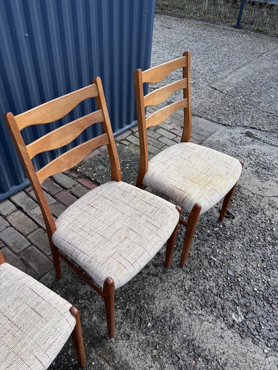 Image 1 of 6 Piece Vintage Dining Chairs Teak Danish