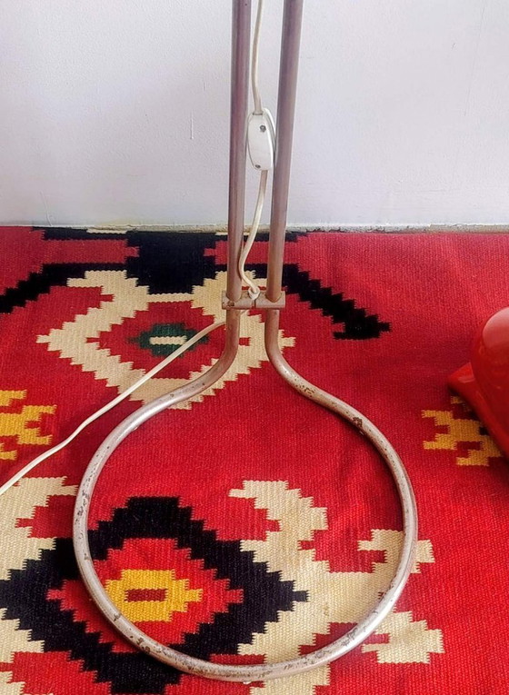 Image 1 of Modernist bauhaus glass ball floor lamp. Designer: Házi Tibor