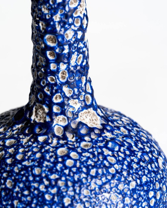 Image 1 of Albert Kiessling Moon Lava Glaze Ceramic Bottle Vase Handcrafted Studio Pottery