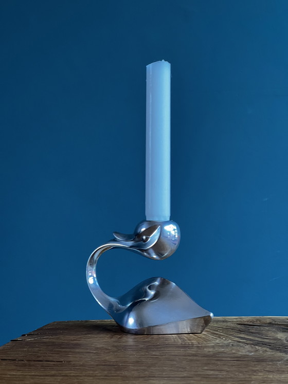 Image 1 of Vintage BMF Swan kandelaar