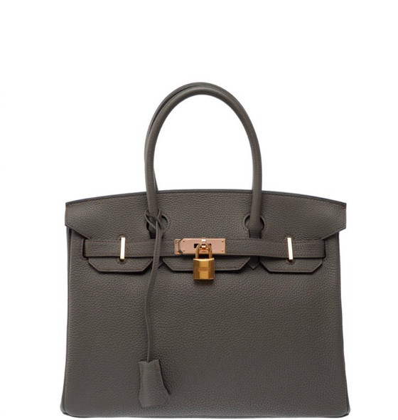 Image 1 of Sac HERMES Birkin 30 en Cuir Gris - 10345
