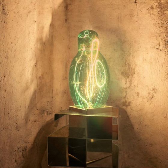 Image 1 of Brutalist chrome table lamp sculptural light object