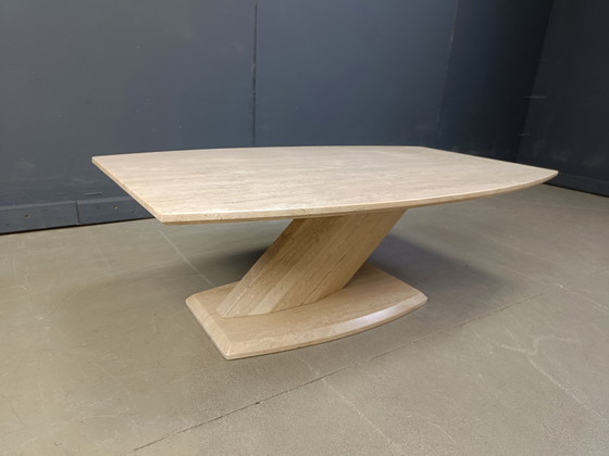 Image 1 of Vintage travertijnen salontafel, jaren 1980