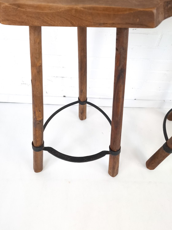 Image 1 of 2X Vintage Brutalist Barstool