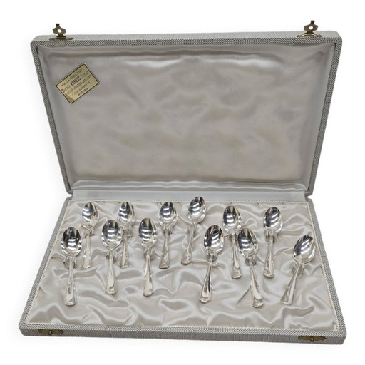 Silver-plated metal cutlery set with 12 teaspoons – besteksets (photo 2 of 5)