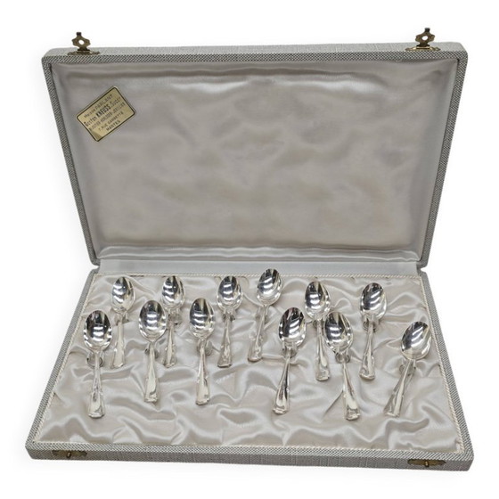 Silver-plated metal cutlery set with 12 teaspoons (photo 2 of 5)