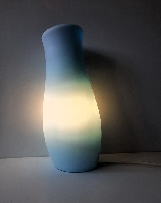 Image 1 of Vintage IKEA Mylonit design table lamp blue 30cm