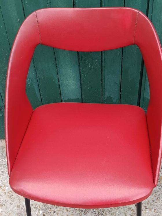 Image 1 of 2 rote Vinyl-Sessel aus den 1970er Jahren